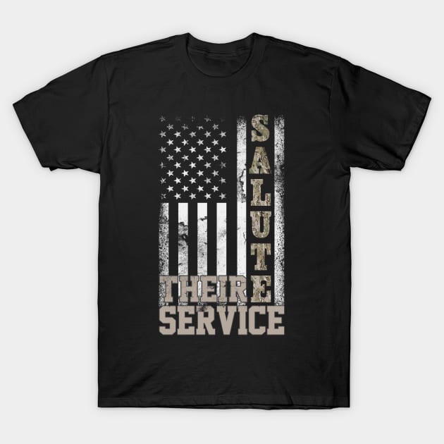 US Army T-Shirt Salute Their Service - Army Veteran Gift T-Shirt by Otis Patrick